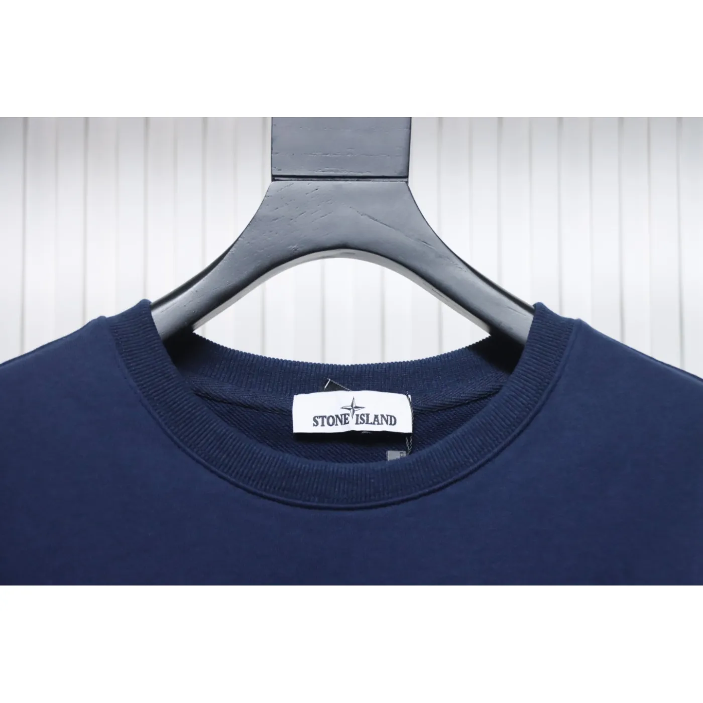 Stone Island Classic Logo Sleeve Patch Crewneck Dark Blue