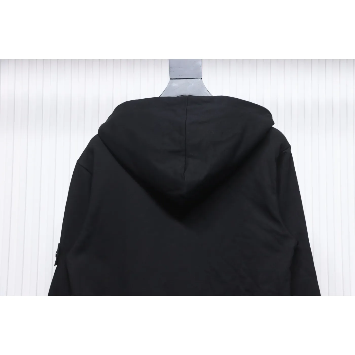 Stone Island Classic Logo Sleeve Patch Hoodie Black