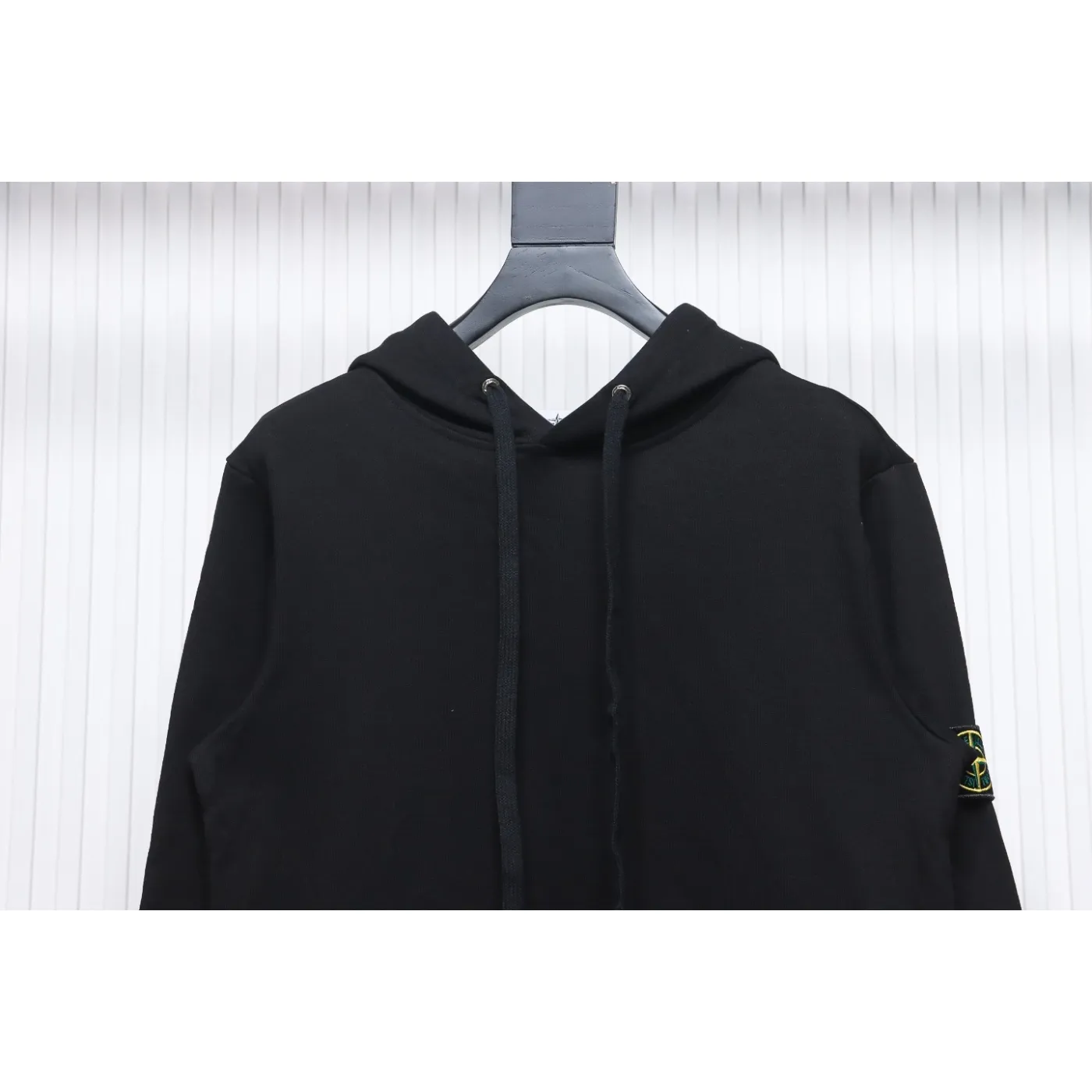 Stone Island Classic Logo Sleeve Patch Hoodie Black