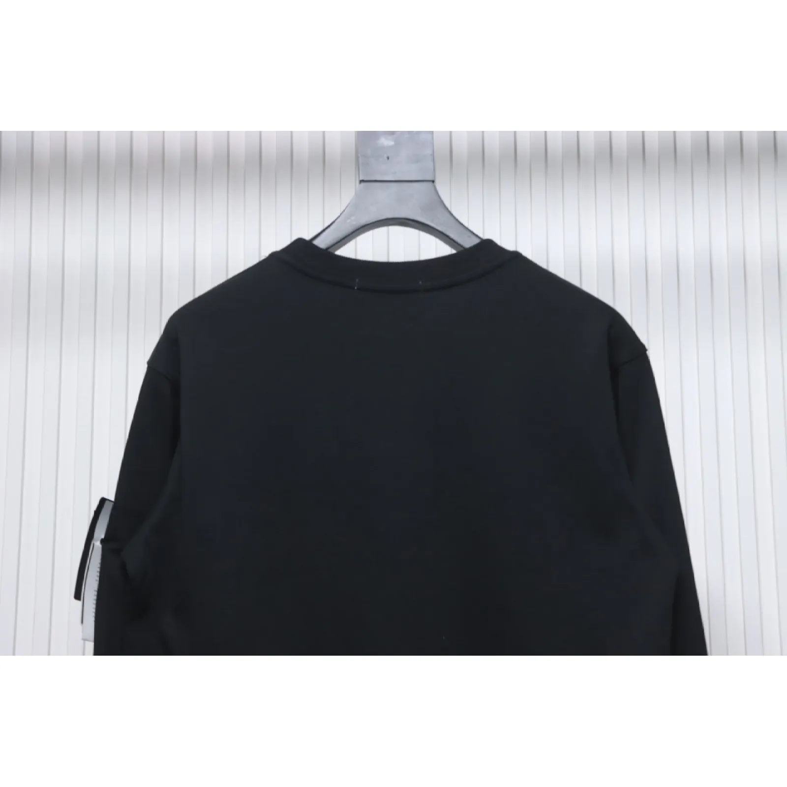 Stone Island Classic Logo Sleeve Patch Crewneck Black