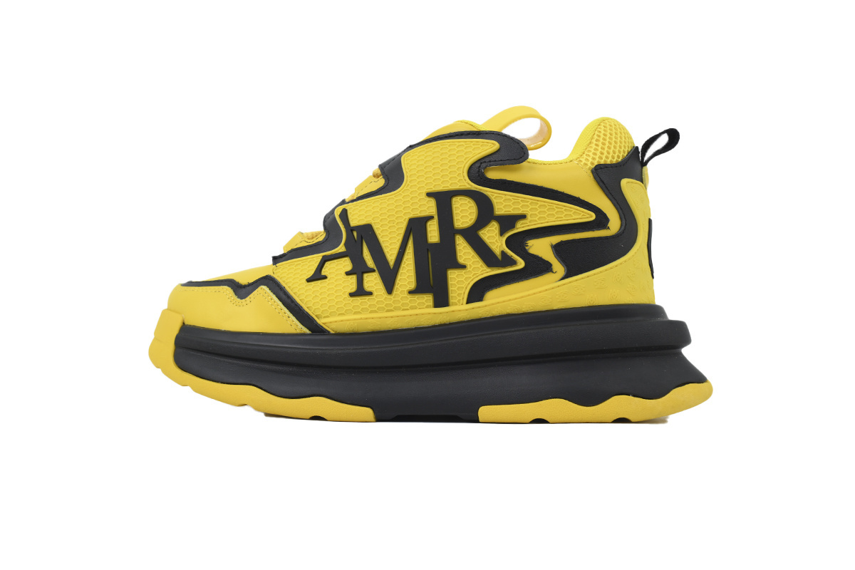 Amiri Platform Elevated Lace-Up Sneakers Yellow