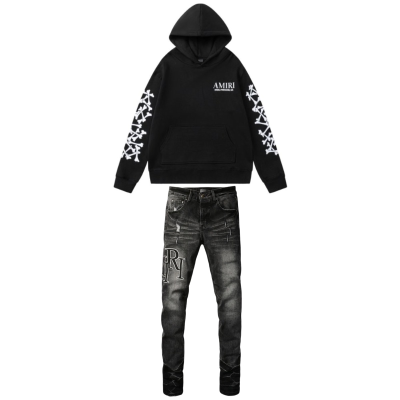 Amiri Bones Stacked Hoodie + Amiri Jeans 8908