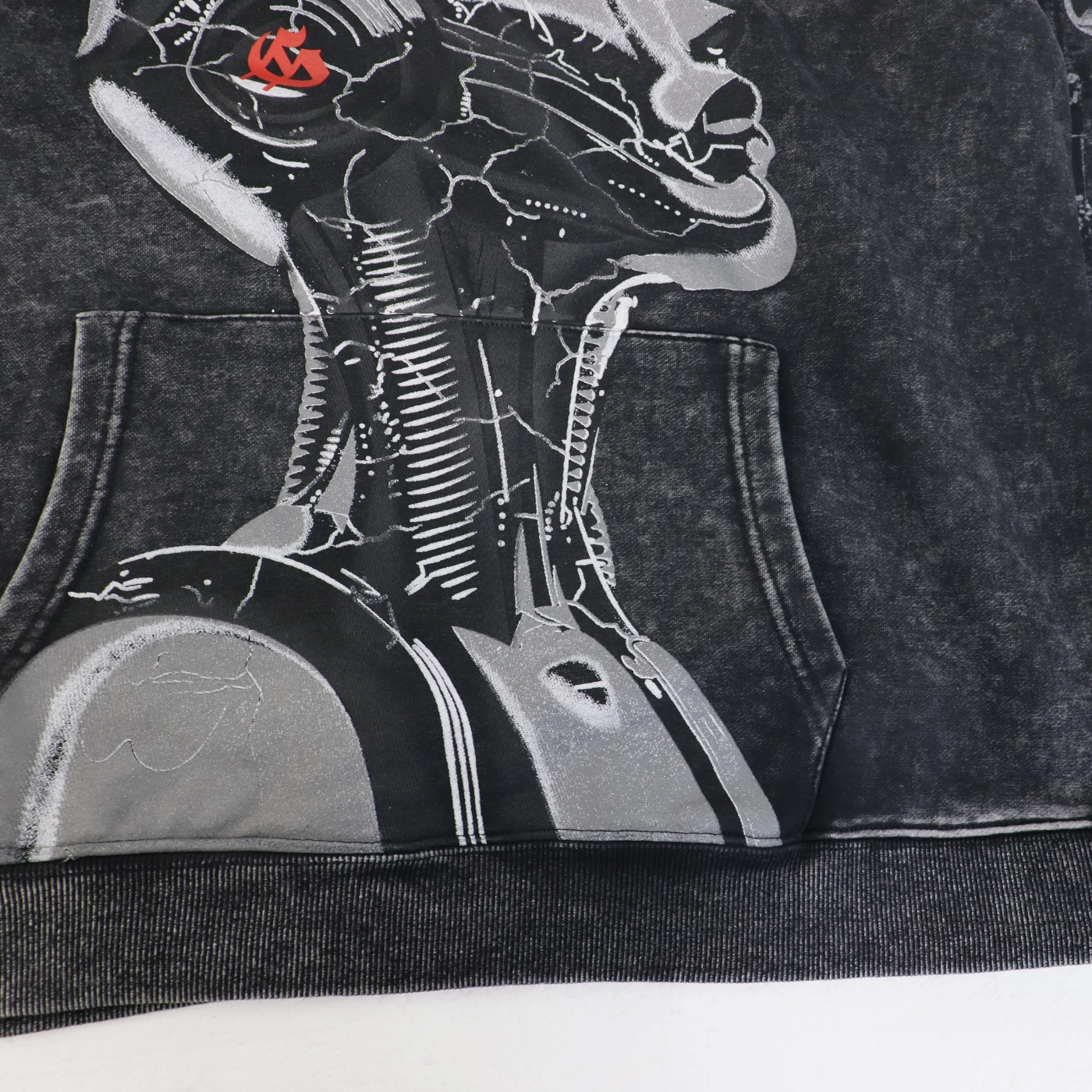 Godspeed Robot Print Hoodie Washed Black