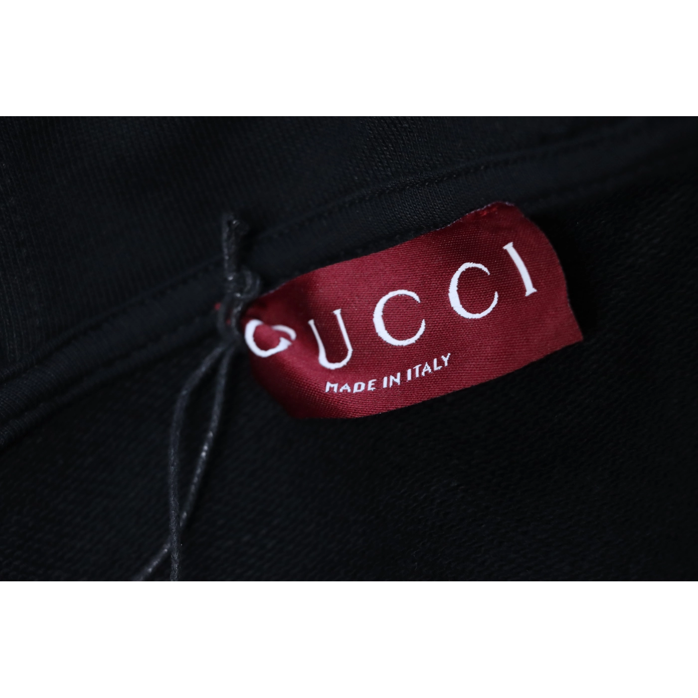 Gucci Musical Note Signature Logo Letter Embroidered Hoodie Black