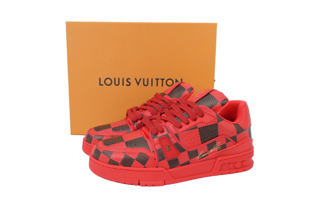 Louis Vuitton LV Trainer Damier Pop Red