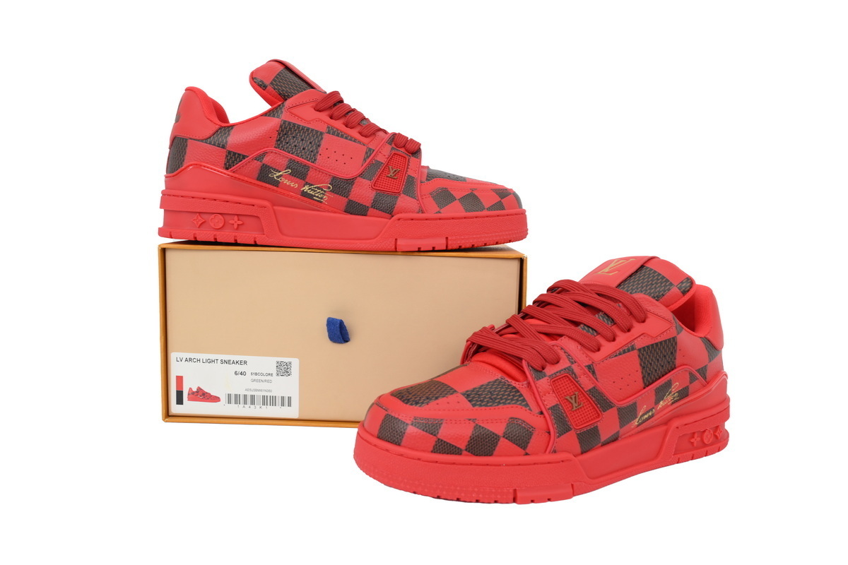 Louis Vuitton LV Trainer Damier Pop Red