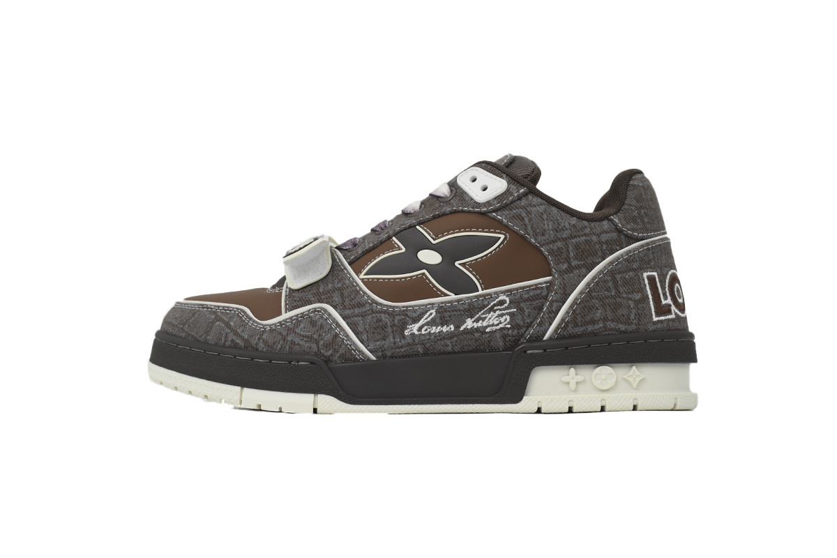 Louis Vuitton LV Trainer Mocha Brown Crocodile