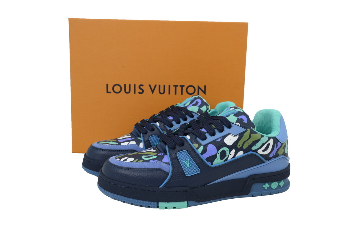 Louis Vuitton LV Trainer Camouflage Blue