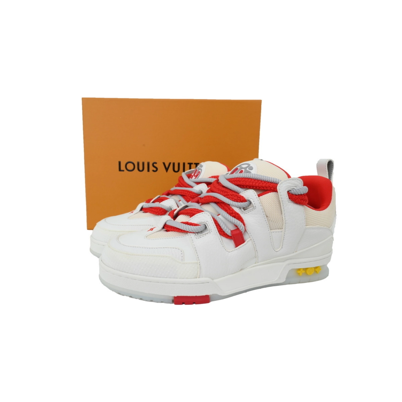 Louis Vuitton LV Skate Sneaker White And Red Flowers