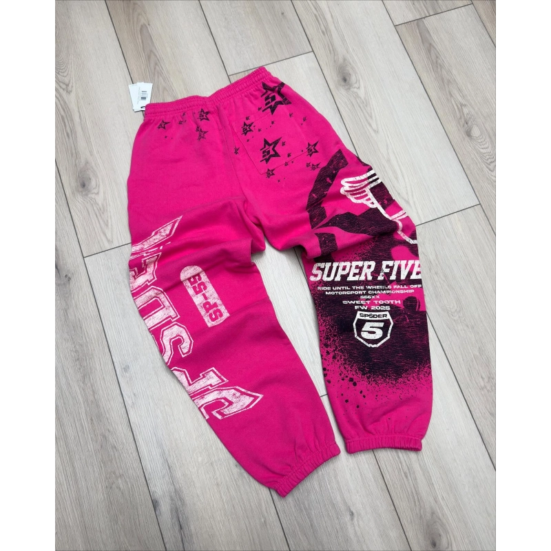 Sp5der Stencil Tracksuit Pink