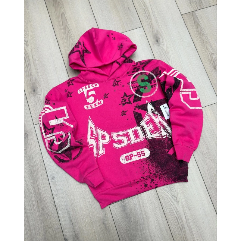 Sp5der Stencil Tracksuit Pink
